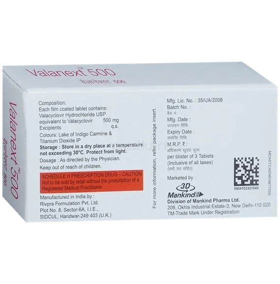 valanext 500mg tablet 3's